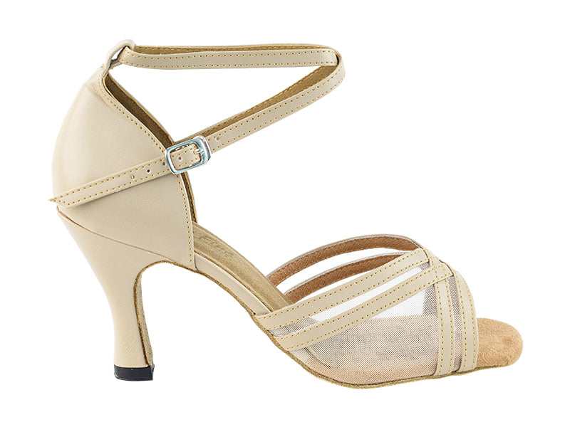 5017 Tan Leather &amp; Flesh Mesh