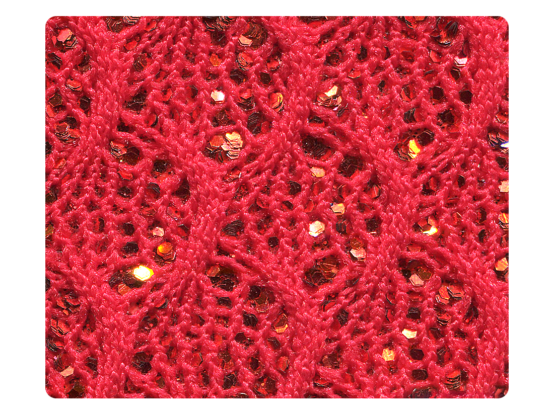 54 Knitted Red Sparkle Fabric Swatch