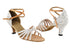 6005 142 Brown_Brown Satin Straps with 2.5" Heel in the photo
