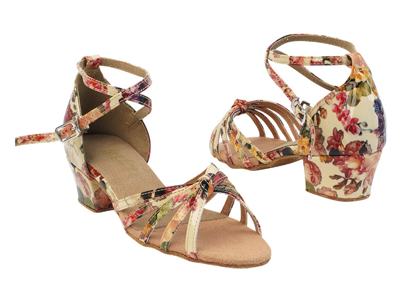 6005 287 Flower PU with 1.5" medium heel in the photo