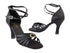 6005 Black Satin & Stone with 3" Heel in the photo