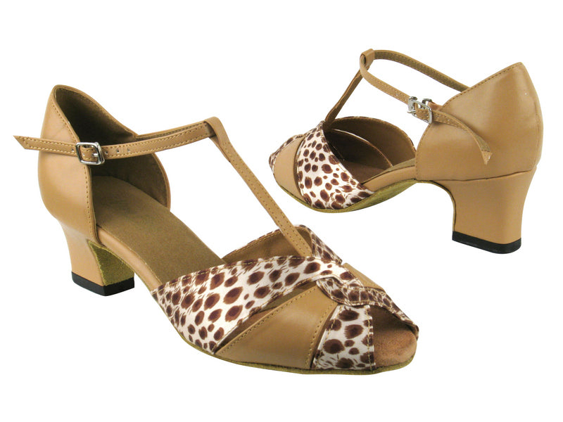 6006 157 Beige Brown Leather_164 Babylon Shell with 2&quot; Thick Cuban heel in the photo