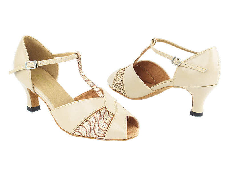 6006 60 Tan PU_X_217 Copper Sparkle with 2.5&quot; Heel in the photo