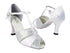 6006 SILVER SPARKLENET & WHITE SATIN with 3 inch Heel in the photo