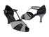 6006 97 Black Sparklenet_X_H_38 Black Satin with 2.75" Slim Flare Heel in the photo