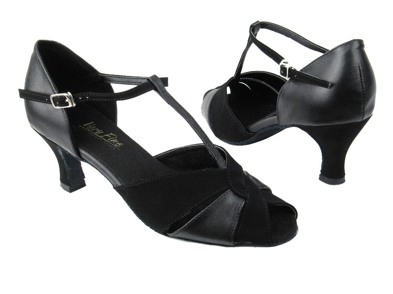 6006 Black Leather_Black Nubuck with 2.5&quot; low heel in the photo