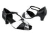 6006 Black Leather_Silver Leather with 1.3" Cuban heel in the photo