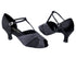 6006 Black Satin & 105 Black Glitter (X) Satin with 2.5" Low Heel in the photo