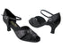 6006 Black Sparkle (X) & Black Satin (Without T Strap) with 2.5" Low Heel in the photo