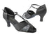 6006 Black Satin_102 Black Flower Satin with 2.5" low heel in the photo