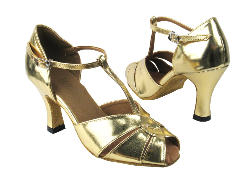 6006 Gold Leather with 3&quot; heel in the photo