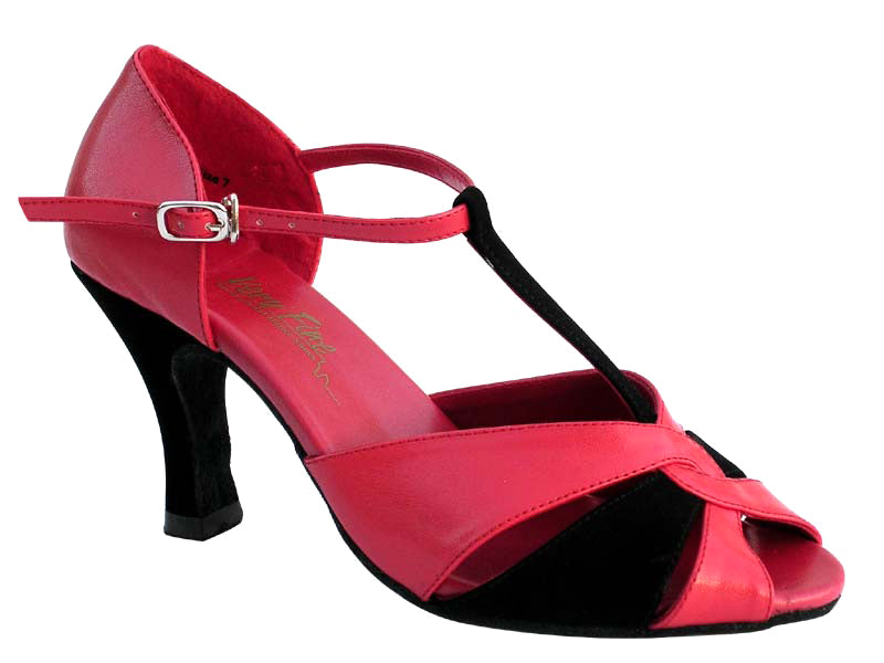 6006 Red Leather &amp; Black Nubuck with 3&quot; Heel in the photo