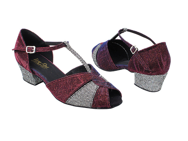 6006 155 Purple Illusion_X_97 Black Sparklet_T_H with 1.5&quot; Medium Heel in the photo