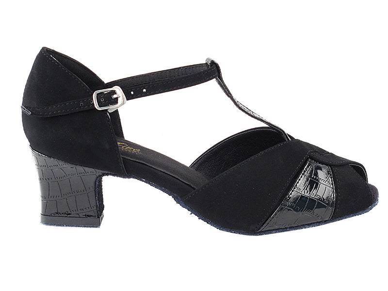 Nubuck noir 6006 et talon cubain noir et épais n° 71