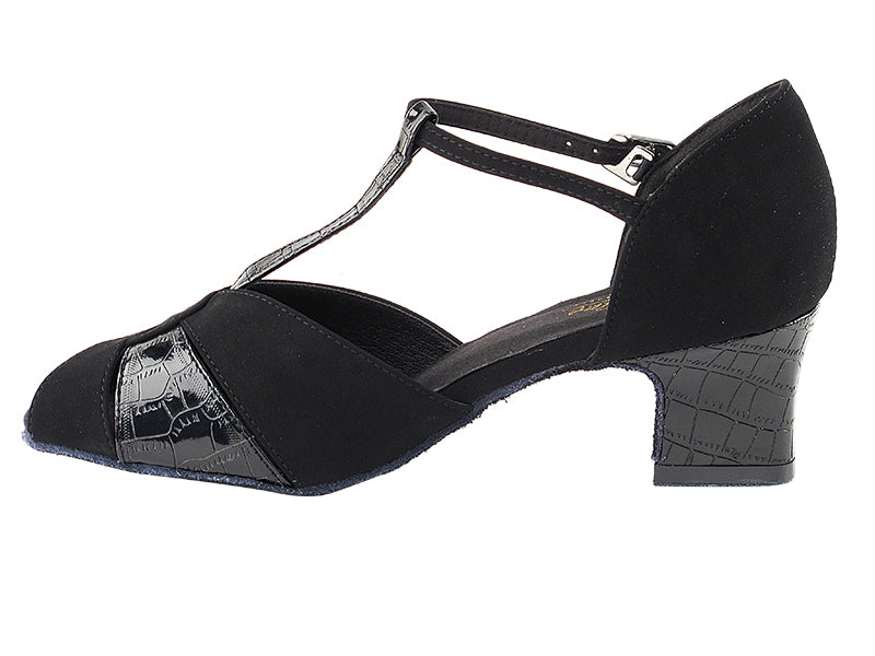 Nubuck noir 6006 et talon cubain noir et épais n° 71