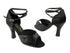 6012 12 Black Sparkle & Black Satin with 3" Heel in the photo