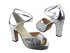 6012Platform Silver Sparkle_H_Silver Leather with 3.75" Square Heel heel in the photo