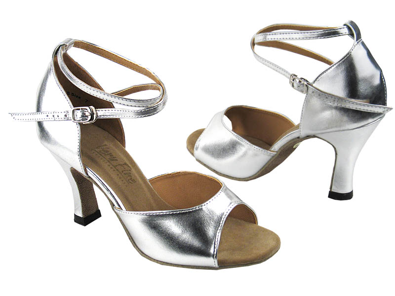 6012 Silver Leather with 3" Heel in the photo