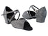 6012 105 Glitter Black Satin_X-Strap Arch with 1.5" Medium Heel in the photo