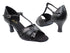 6016 12 Black Sparkle_Black Leather with 2.5" Heel in the photo