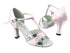 6016 7 Silver Sparkle_233 Light Pink Satin with 3" heel in the photo
