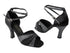 6016 Black Sparklenet (S&H) & Black Satin & 2701 BackStrap without T strap with 3" Heel in the photo