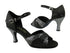 6016 Black Sparklenet_H_Black Satin_1616 BackStrap_Without T Strap with 3" heel in the photo