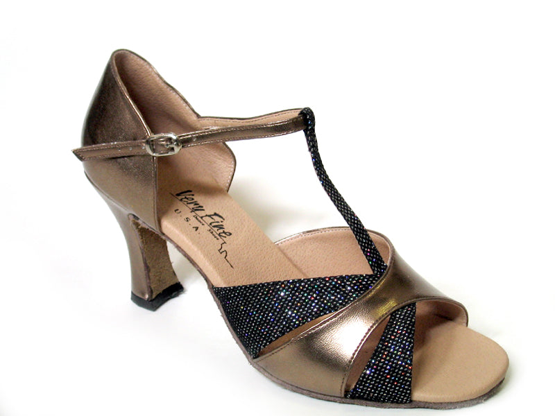 6016 Copper Leather &amp; Blk Sparklenet