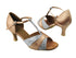 6016 Silver Sparklenet & Light Brown Satin with 2.5" low heel in the photo
