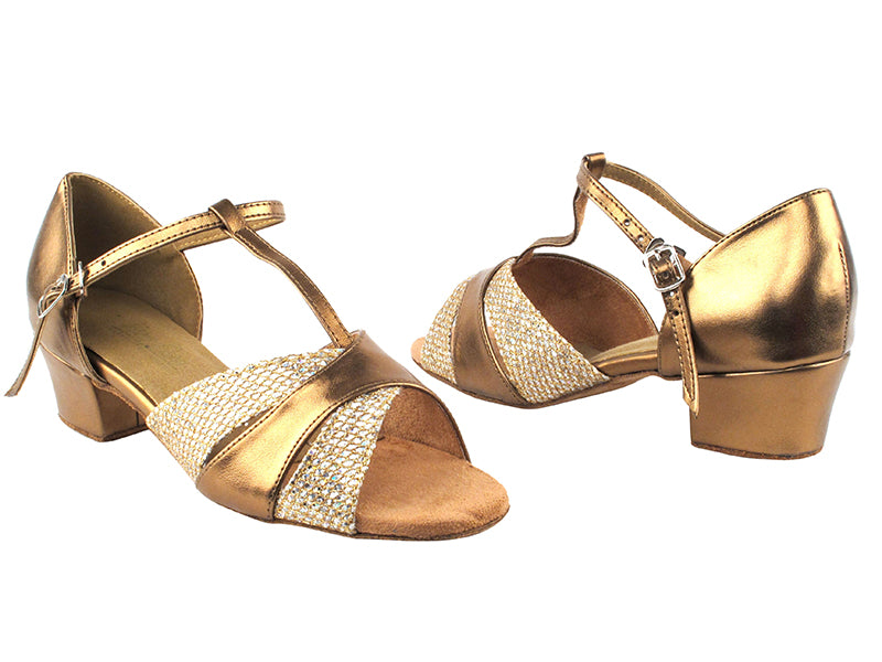 6016 74 Gold Sparklenet_171 Dark Tan Gold with 1.5&quot; Medium Heel in the photo