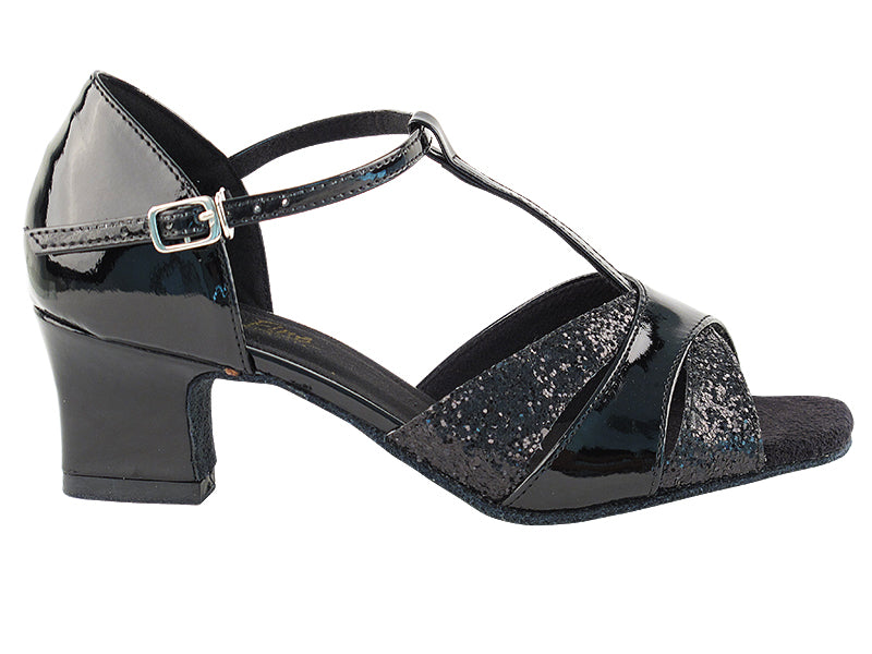 6016 Black Sparkle_Verni noir_Talon cubain épais