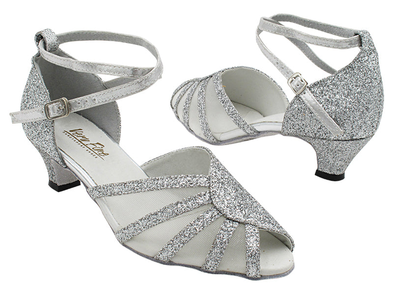 6018 126 Silver Stardust_052 White Mesh with 1.3&quot; Cuban Heel (387) in the photo