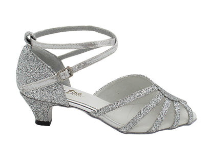 6018 126 Silver Stardust_052 White Mesh with 1.3&quot; Cuban Heel (387) in the photo