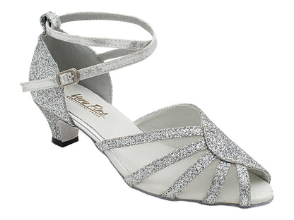 6018 126 Silver Stardust_052 White Mesh with 1.3&quot; Cuban Heel (387) in the photo