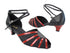 6018 140 Black Leather_131 Red Patent Trim_H_Black Mesh with 1.3" Heel (387) in the photo