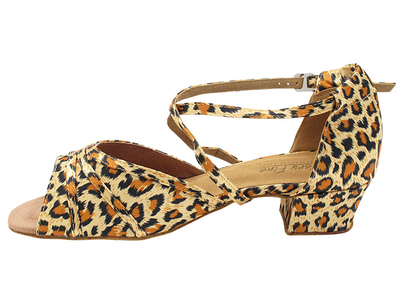 6023 152 Leopard Satin_X-Strap Arch with Loop with 1.5&quot; Heel (2001) in the photo