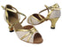 6023 142 Brown_62 Gold PU Trim with 2.5" Heel (2899) in the photo