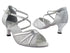 6023 030 Silver Stardust_Silver Leather Trim_X-Strap Arch with Loop with 2.5" Heel (2899) in the photo