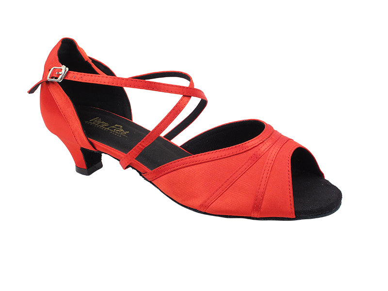 6023 112 Red Satin_Whole Shoes with 1.3&quot; Cuban Heel in the photo