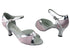 6024 233 Light Pink Satin & Silver Leather Trim with 2.5" Low Heel in the photo