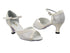 6024 270 White Glitter_15 Creamy White PU Trim with 2.5" Low Heel in the photo
