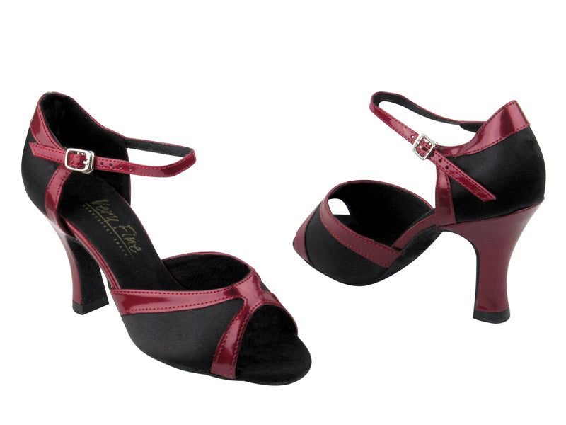 assets/images/Very Fine Unique ladies (special orders)/6024 Black Satin 131 Red Patent Trim.jpg