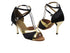 6024 Black Satin_Gold Trim_2701 BackStrap with 3" Slim Gold Plated Heel in the photo