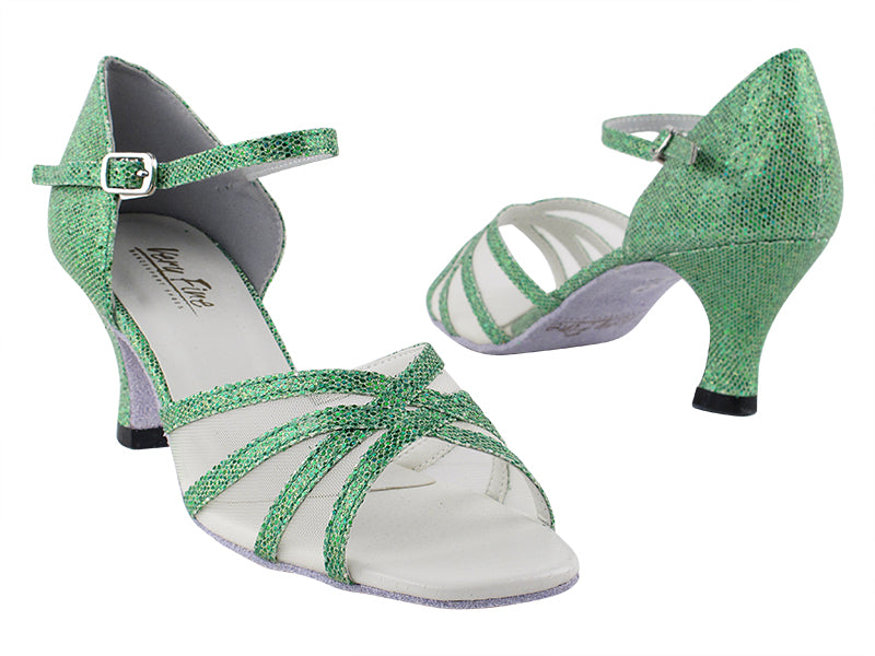 6027 279 Green Scale_Flesh Mesh with 2.5" Heel in th photo