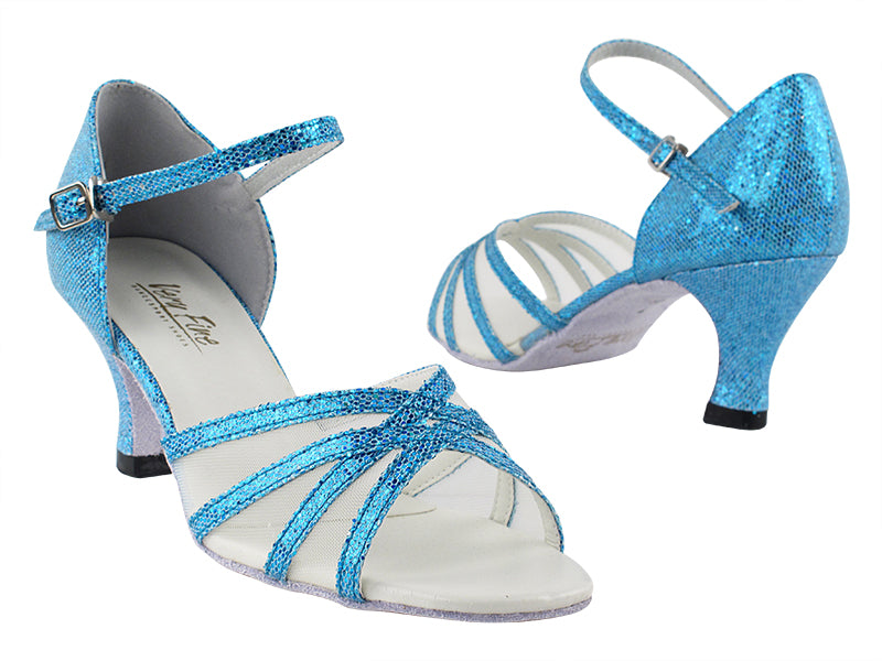 6027 280 Blue Scale_Flesh Mesh with 2.5" Heel in th photo