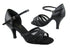 6027 Black Leather_Black Mesh_2_6in Slim Heel with 2.6" heel in the photo
