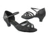 6027 Black Satin_Black Mesh with 1.3" Cuban heel in the photo