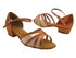 6027FT Dark Tan Satin & Flesh Mesh with 1" Flat Heel in the photo