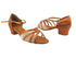 6027 236 Dark Tan Satin_201 Tan Mesh with 1.5" Medium Heel in the photo