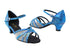 6027 319 Navy Blue Illusion Velvet_54 Flesh Mesh with 1.3" Cuban Heel in the photo